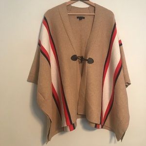 Tommy Hilfiger Tan Poncho with Leather Toggle